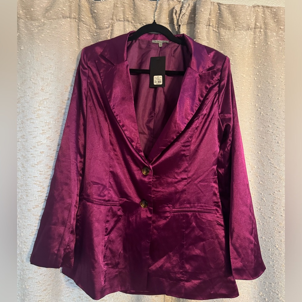Purple Satin Blazer L